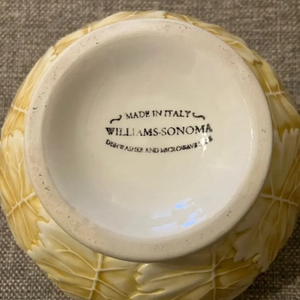 Williams-Sonoma Yellow Leaf Bowl - Made in Italy